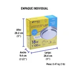 Luminario LED plafón decorativo 18W 6500K, metálico, BASIC 6