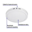 Luminario LED plafón 18W 6500K, redondo, blanco, VOLTECK 4