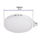 Luminario LED plafón 24W 6500K, redondo, blanco, VOLTECK 2