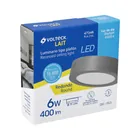 Luminario LED plafón 6W 6500K, redondo, gris, VOLTECK 5