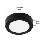 Luminario LED plafón 6W 6500K, redondo, negro, VOLTECK 3