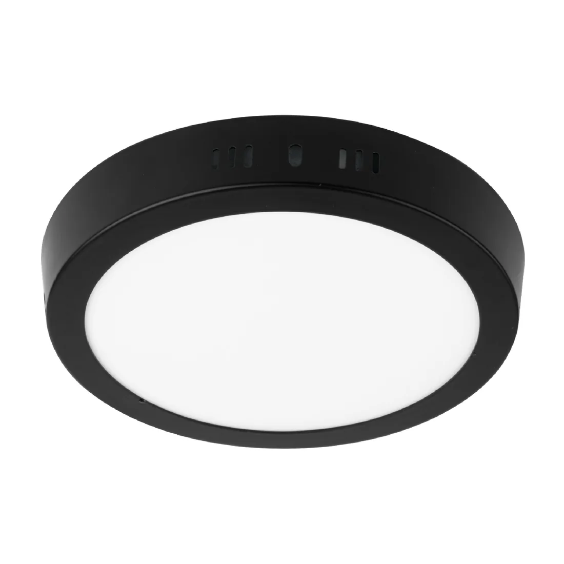 Luminario LED plafón 12W 6500K, redondo, negro, VOLTECK