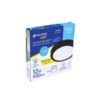 Luminario LED plafón 12W 6500K, redondo, negro, VOLTECK 5