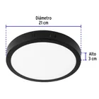 Luminario LED plafón 18W 6500K, redondo, negro, VOLTECK 3