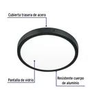 Luminario LED plafón 24W 6500K, redondo, negro, VOLTECK 2
