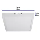 Luminario LED plafón 24W 6500K, cuadrado, blanco, VOLTECK 4