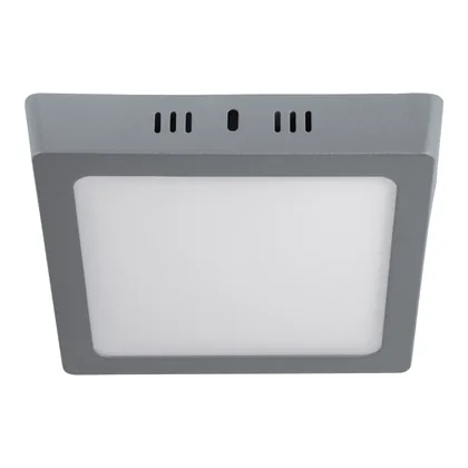 Luminario LED plafón 12W 6500K, cuadrado, gris, VOLTECK