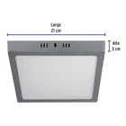 Luminario LED plafón 18W 6500K, cuadrado, gris, VOLTECK 4