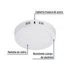 Luminario LED plafón 12W 3000K, redondo, blanco, VOLTECK 3