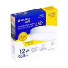 Luminario LED plafón 12W 3000K, redondo, blanco, VOLTECK 5