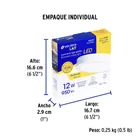 Luminario LED plafón 12W 3000K, redondo, blanco, VOLTECK 6