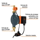 Bomba presurizadora 1/3 HP, con presión ajustable, TRUPER 2