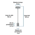 Socket colgante metálico, satín, VOLTECK 3