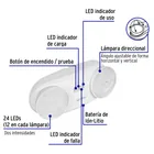 Lámpara de emergencia de 24 Leds 170 lm dirigible recargable 4