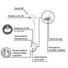 Lámpara escritorio LED 4 W recargable c/clip, 3 intensidades 2
