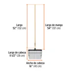Bieldo para estiércol, 16 dientes, mango 54',cabeza plástica 3