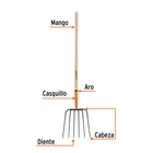Bieldo para paja, 6 dientes, mango largo 48', TRUPER 2