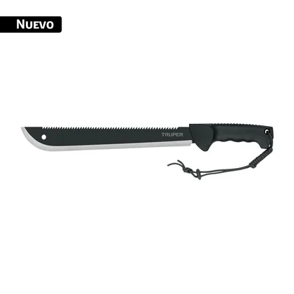 Machete doble filo 14', cacha inyectada, con funda, TRUPER