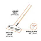 Rastrillo jardinero Classic, 16 dientes, mango 54', TRUPER 3