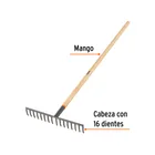Rastrillo recto de 16 dientes, mango de 60', TRUPER 2