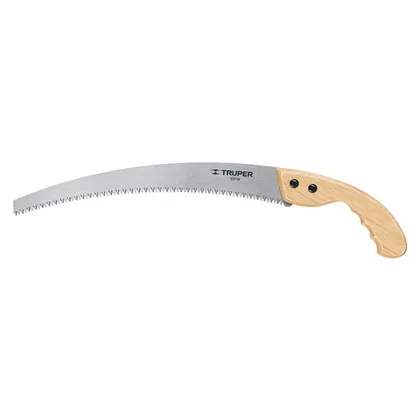 Serrucho de poda 14',hoja curva,6 DPP, mango madera, TRUPER