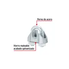 Bolsa c/100 nudos (perros) de hierro p/cable de 1/8', FIERO 2