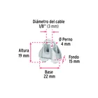 Bolsa c/100 nudos (perros) de hierro p/cable de 1/8', FIERO 3