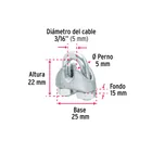 Bolsa c/50 nudos (perros) de hierro p/cable de 3/16', FIERO 3