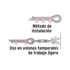 Bolsa c/50 nudos (perros) de hierro p/cable de 3/16', FIERO 5