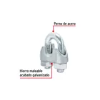 Bolsa c/40 nudos (perros) de hierro p/cable de 1/4', FIERO 2