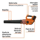 Sopladora inalámbrica 40V, 2 baterías 2Ah, 1 carg.dual, PRO 2