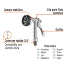 Pistola metálica para riego, 8 funciones, TRUPER 2
