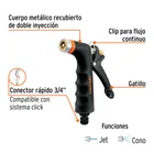 Pistola para riego de 2 funciones metálica con recubrimiento 2