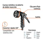Pistola para riego de 8 funciones metálica con recubrimiento 2