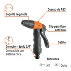 Pistola para riego de 2 funciones plástica con recubrimiento 2