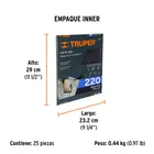 Lija de agua grano 220 de carburo de silicio, TRUPER 6
