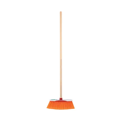 Escoba estándar extrasuave cerdas de PET, bastón de madera