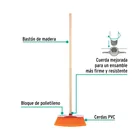 Escoba estándar extrasuave cerdas de PET, bastón de madera 3