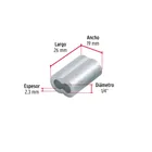 Bolsa con 50 casquillos dobles de aluminio, 1/4', FIERO 3