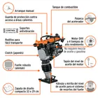 Bailarina compactadora 5.5 HP, motor Honda GX160, TRUPER 6