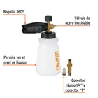 Dispensador con cañón lanza espuma para hidrolavadora 2