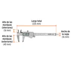 Calibrador vernier digital 6', acero inox, std y mm, TRUPER 2