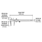 Calibrador vernier escolar 5', acero, std y mm, PRETUL 2