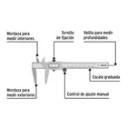 Calibrador vernier escolar 5', acero, std y mm, PRETUL 4