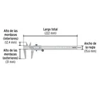 Calibrador vernier escolar 6', acero, std y mm, PRETUL 2