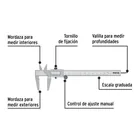 Calibrador vernier escolar 6', acero, std y mm, PRETUL 4
