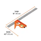 Escuadra 16' de combinación con punzón para marcar, TRUPER 3