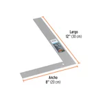 Escuadra 8'x12' de acero para cantero, TRUPER 3