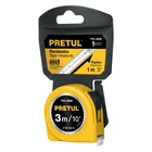 Flexómetro amarillo 3 m cinta 13 mm, en tarjeta, PRETUL 1