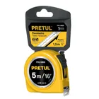 Flexómetro amarillo 5 m cinta 19 mm, en tarjeta, PRETUL 1